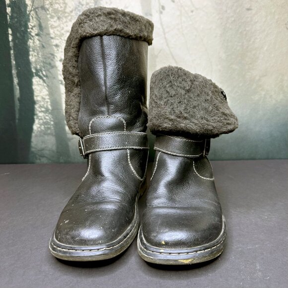 Dr Martens Brielle Rigger Boots Black Winter Faux Sheepskin Fur Lined US 8 UK 6 - Picture 2 of 10